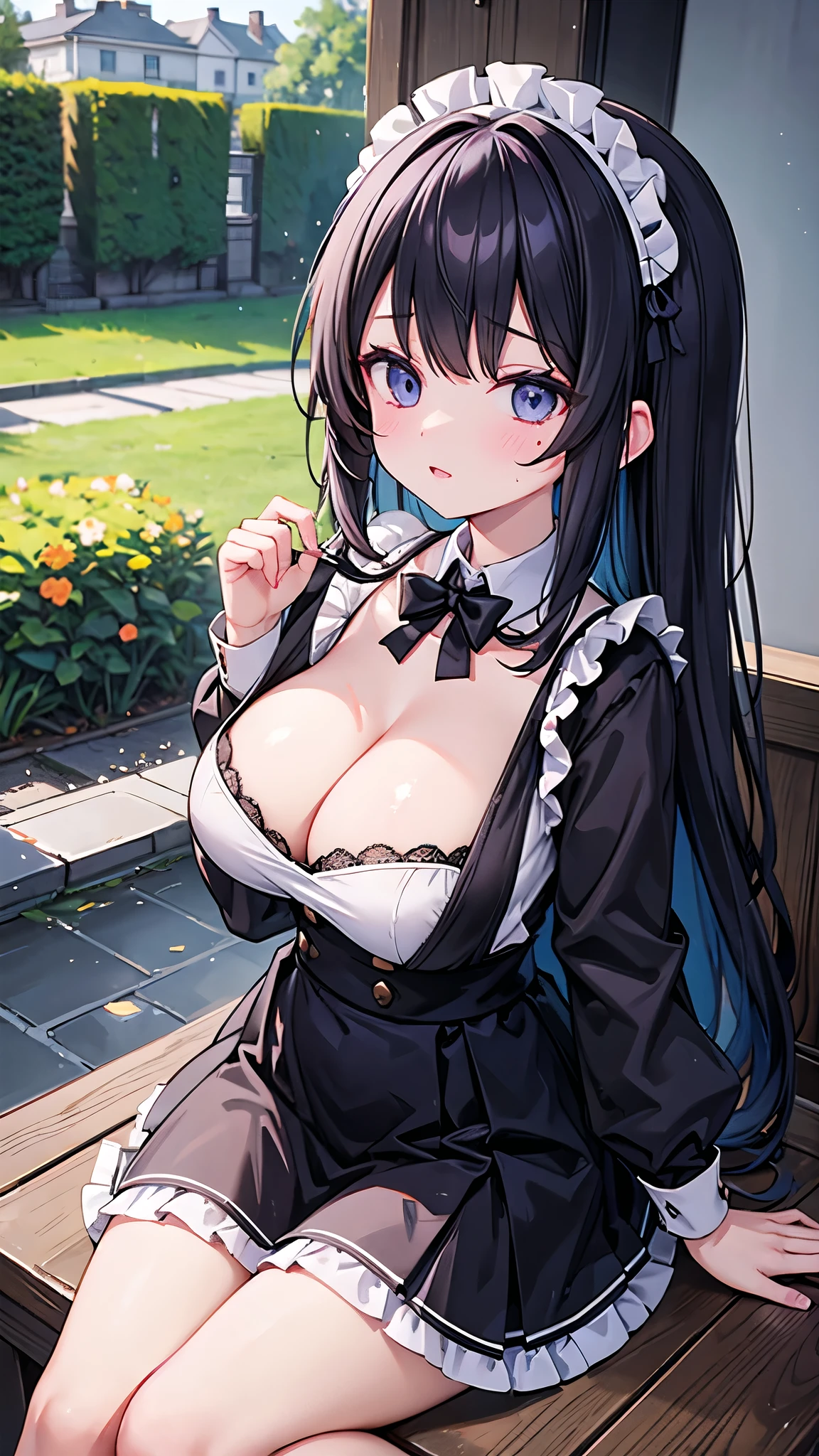  Cat Maid、Open 、、Female about 20 years old、Black cat hair、Perfect body、clumsy person、scatterbrain、Garden