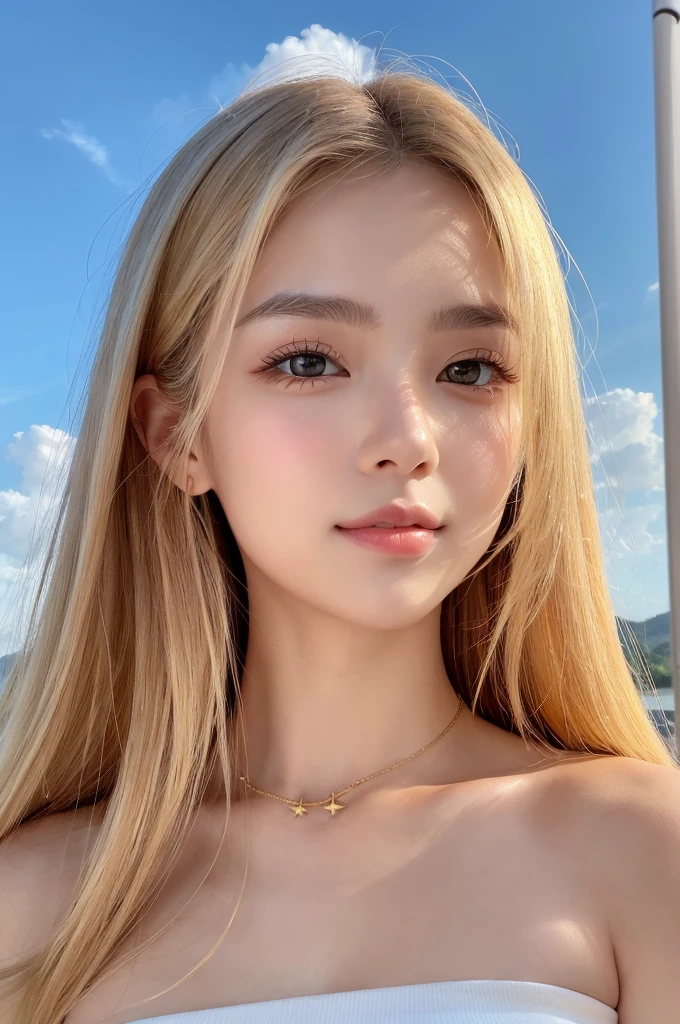 A close-up of a woman wearing a white shirt and a brown jacket, pale fair skin!!, pale, shiny skin, pale porcelain white skin, smooth, flawless, pale skin, ivory pale skin, Beautiful aesthetic face, pale round face, soft pale white skin, porcelain pale skin, pale fair skin, natural soft pale skin, pale ivory skin, pale and beautiful skin, Chica coreana