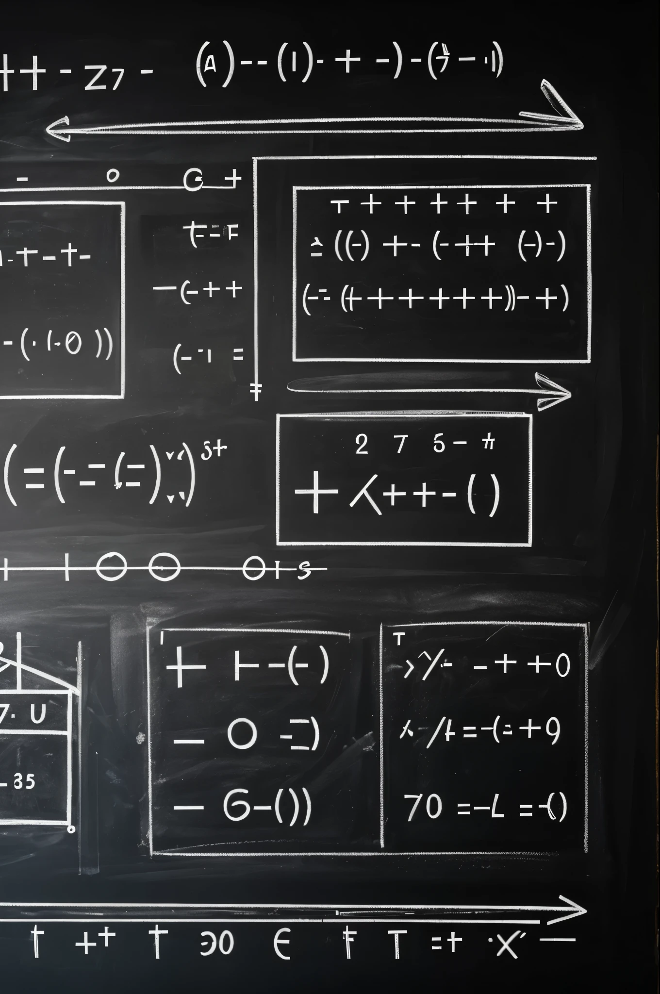 Scientist doing maths on chalkboard