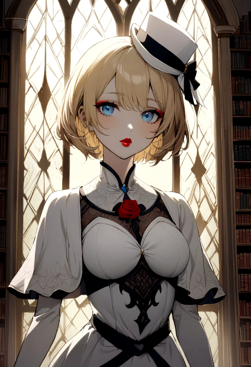 a girl, blonde hair, <lora:Stussy:0.9>