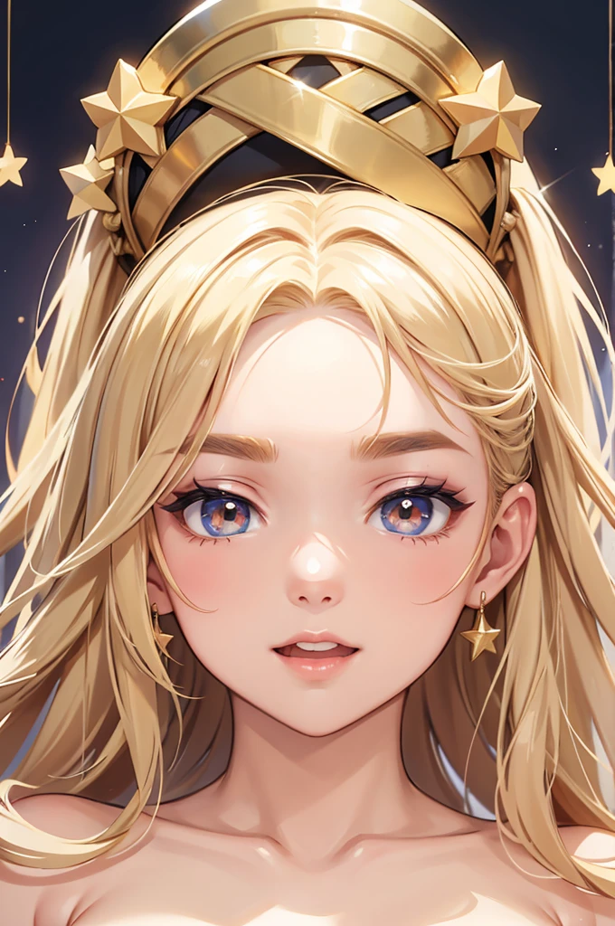 Browsing Caution,masterpiece、highest quality、High resolution、High-quality images、8K, 2 female、skin luster、Glowing Skin、Skin Texture、Expression of fine eyeasterpiece,8K,
masterpiece, highest quality, High resolution,
blonde、short、girl、topless、Face close-up、smile、Plump lips、Open your mouth、High nose、Straight nose、star-shaped pupils:1.4、Golden Eyes、eye shadow、Thick eyebrows
