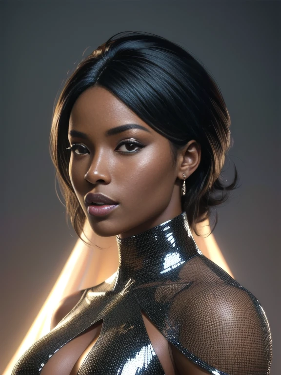 8k portrait of beautiful Nigerian 1supermodel with black hair, dark shiny skin, intricate, elegant, highly detailed, majestic, digital photography, art by artgerm and ruan jia and greg rutkowski surreal painting, broken glass, (8k, RAW photo, best quality, masterpiece:1.2),ultra-detailed, (high detailed skin:1.2), 8k uhd, dslr, soft lighting, high quality,