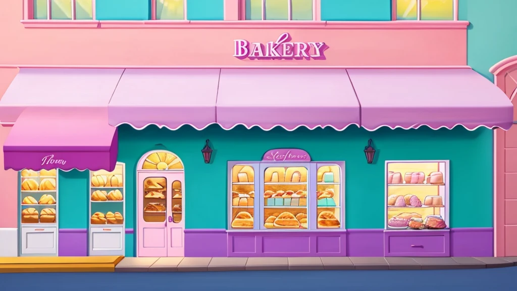 beautiful bakery bright light colors pastel