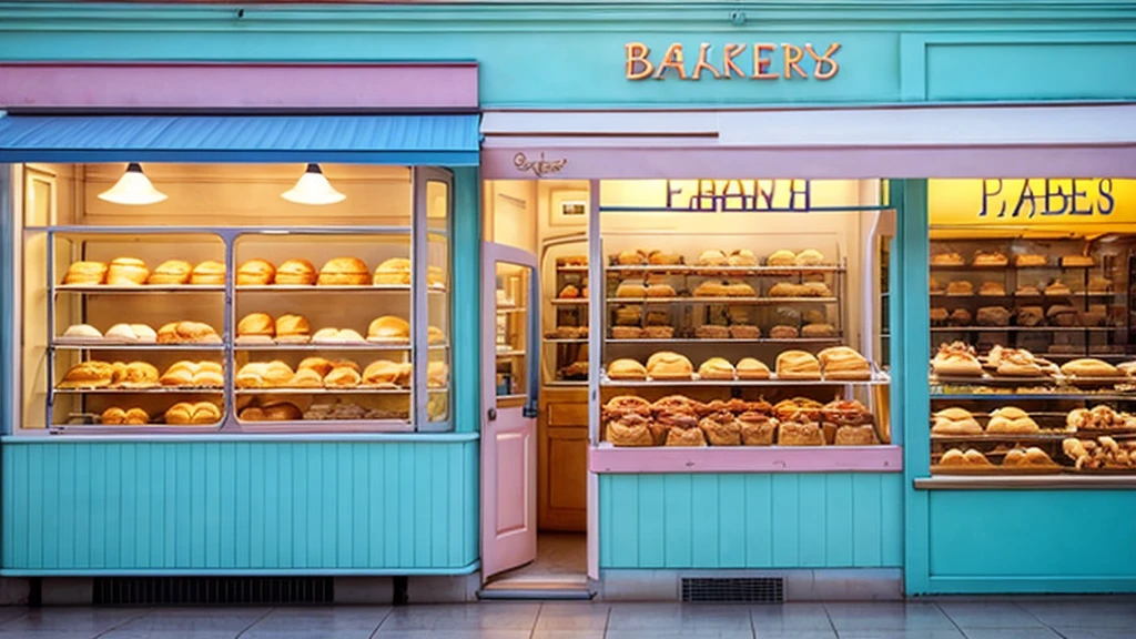 beautiful bakery bright light colors pastel