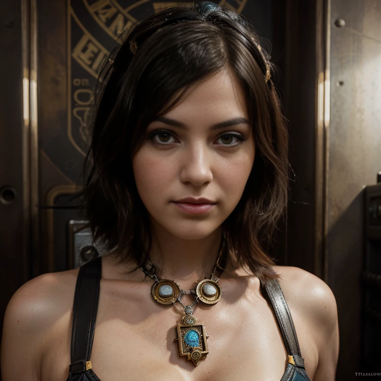 lofi steampunk bioshock portrait, realistic style, swimsuits, by Tristan Eaton Stanley Artgerm and Tom Bagshaw