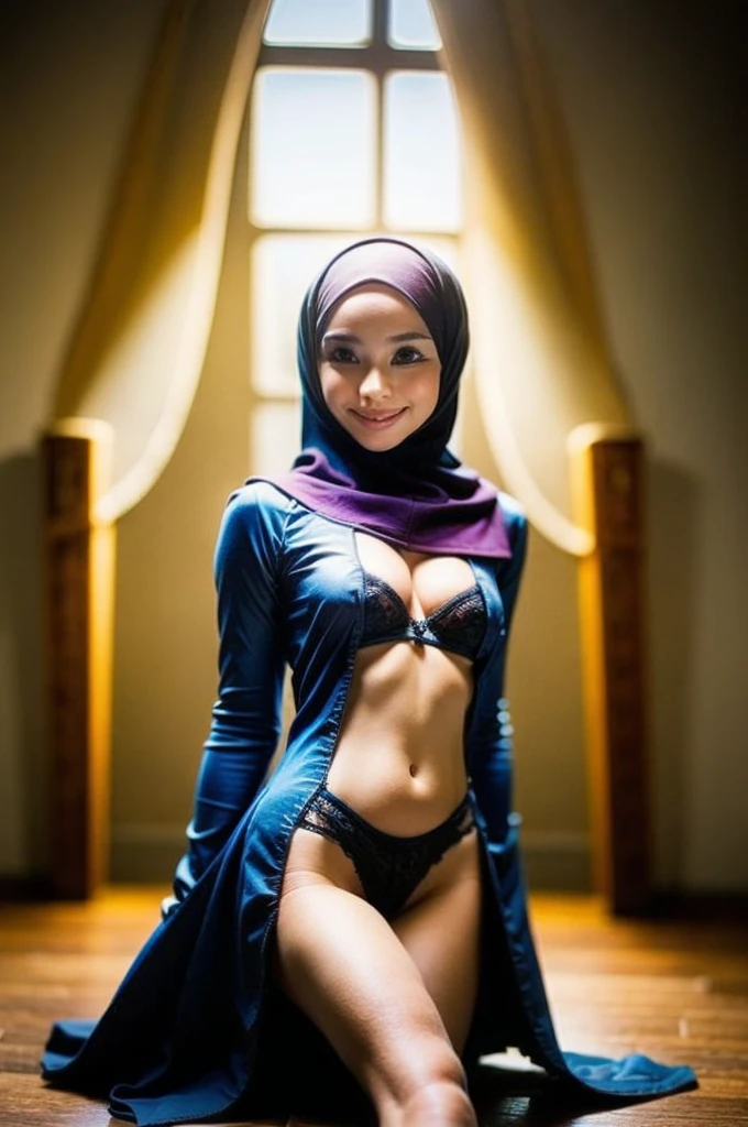((MY BODY IS VERY SKINNY)), ((Hijab Stylish)), ((STRADDLING)), ((MY BODY IS VERY THIN)), ((CUTE ?????)), ((LAUGH AND SMILE SWEETLY)), ((THIN)), ((Straddling)), "????? Lingerie Bra" ((Hijab Stylish)), (Malaysia female), age 15 years old, 8K, photottorialism, G-String, ((RED LIPSTICK))