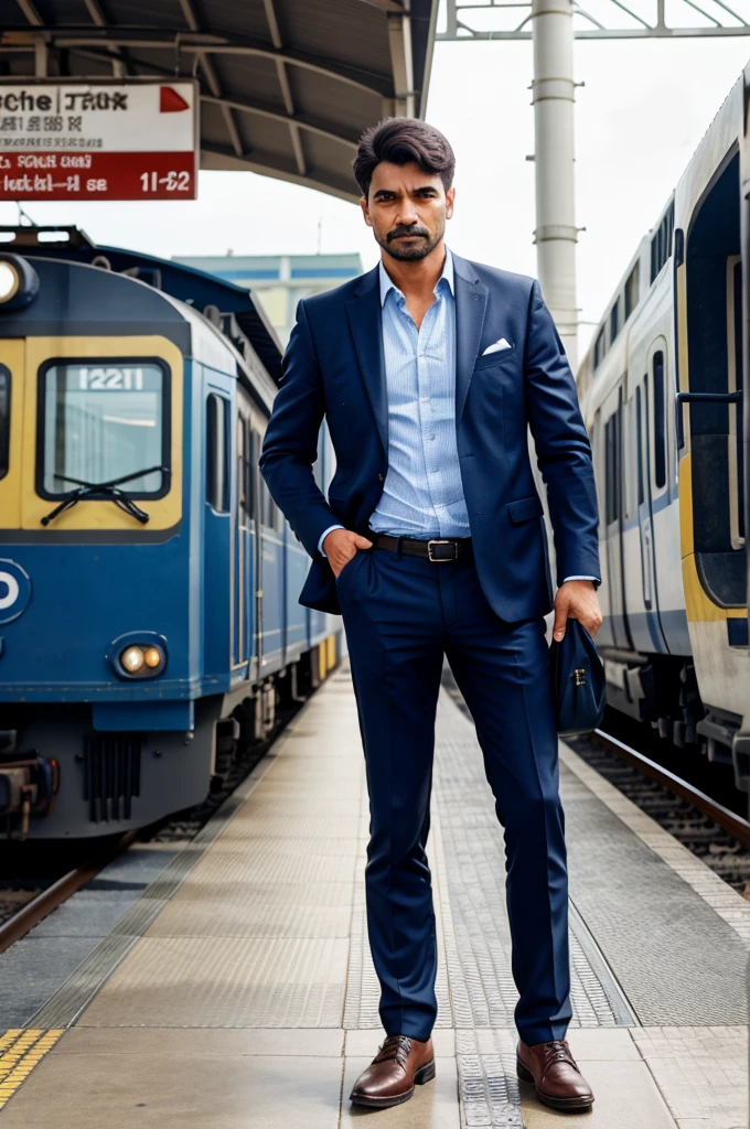 A man who was standing in a railway station 