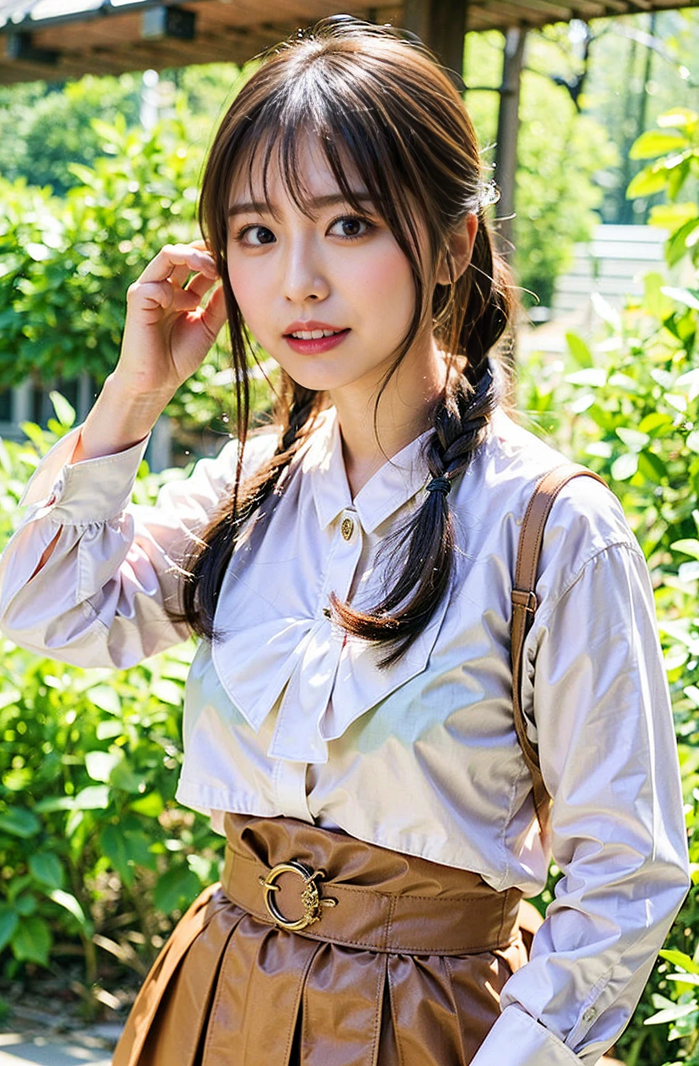 （（Cream hair color、砂浜でsmileで撮影:1.4））、Sleeveless、Outdoor shots、Cute clothes、Tie your hair、Cream hair color、Leather Belt、Her huge breasts are obvious even through her clothes..、Small earrings、Light brown hair color、Tie your hair:1.4））、Shiny Hair、Light beige hair color、Background Blur、Braid only the front hair、Light brown hair、｛｛Cowgirl Shot｝｝、（（Close-up shot from the waist up、Big Breasts:1.4））、Big Breasts、にっこりsmile、Silk clothing、服からでも分かるBig Breasts、Braid only the front hair、Cowboy Shot、A gorgeous white collared silk shirt and a brown skirt、Elegant attire、Luxury Bags、素敵なsmile、（（Revealing clothing））、Full body photo、ring、Short skirt、Tuck your hair behind one ear、Silver Necklace、smile、 Elegant ponytail、Caustics、Highly detailed photos、Very beautiful and ideal short hair、Big Breasts、Super no makeup、(8K、RAW Photos、Highest quality、masterpiece:1.2)、(Realistic、Realistic)、1 Girl、((Big Breastsショートヘア、Looking into the camera:1.4))、Hair blowing in the wind
