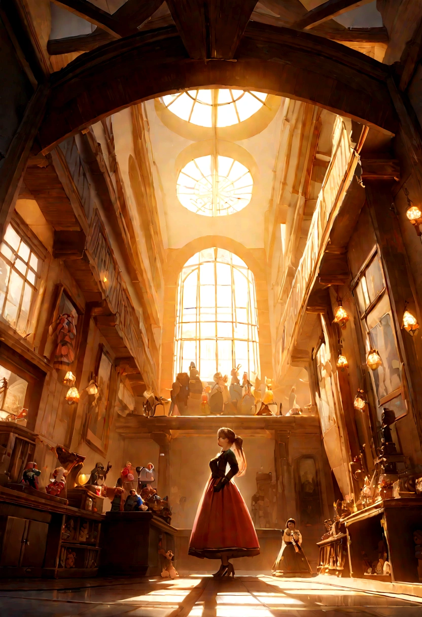 （Pixar-style),A five-year-old Chinese girl，Mochilas de Gita，The floor was littered with candy and cookies，Miniature Character Model, light source from right to left, Rum lighting, light source from right to left, realisitic proportions, Post-processing, ((orthogonal perspective)), super detaill, realisitic, super realisitic, photoreal rendering,，Gita，Disney  style