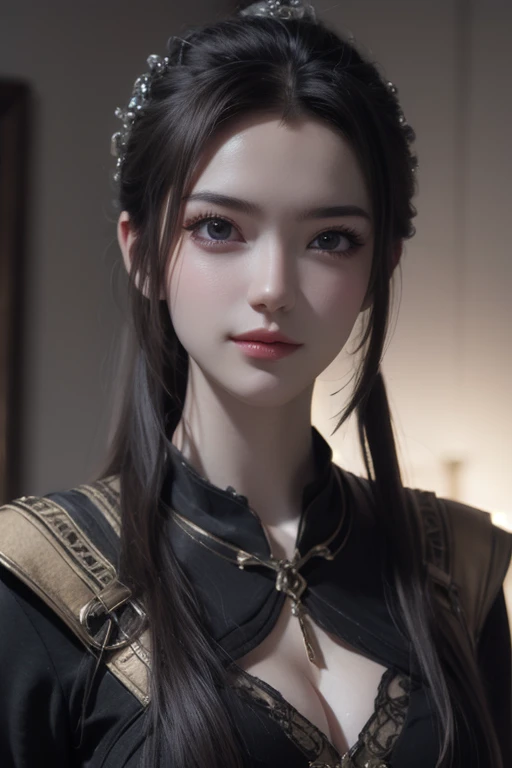 Masterpiece,Game art,The best picture quality,Highest resolution,8K,(Portrait),Unreal Engine 5 rendering works,(Digital Photography),((Portrait Feature:1.5)), 20 year old girl,Short hair details,best quality,masterpiece,highres,official art,yuanyao,1girl,long hair,smile,dress, (cowboy_shot: 1.1), Modern Immortal Cultivation Biography,