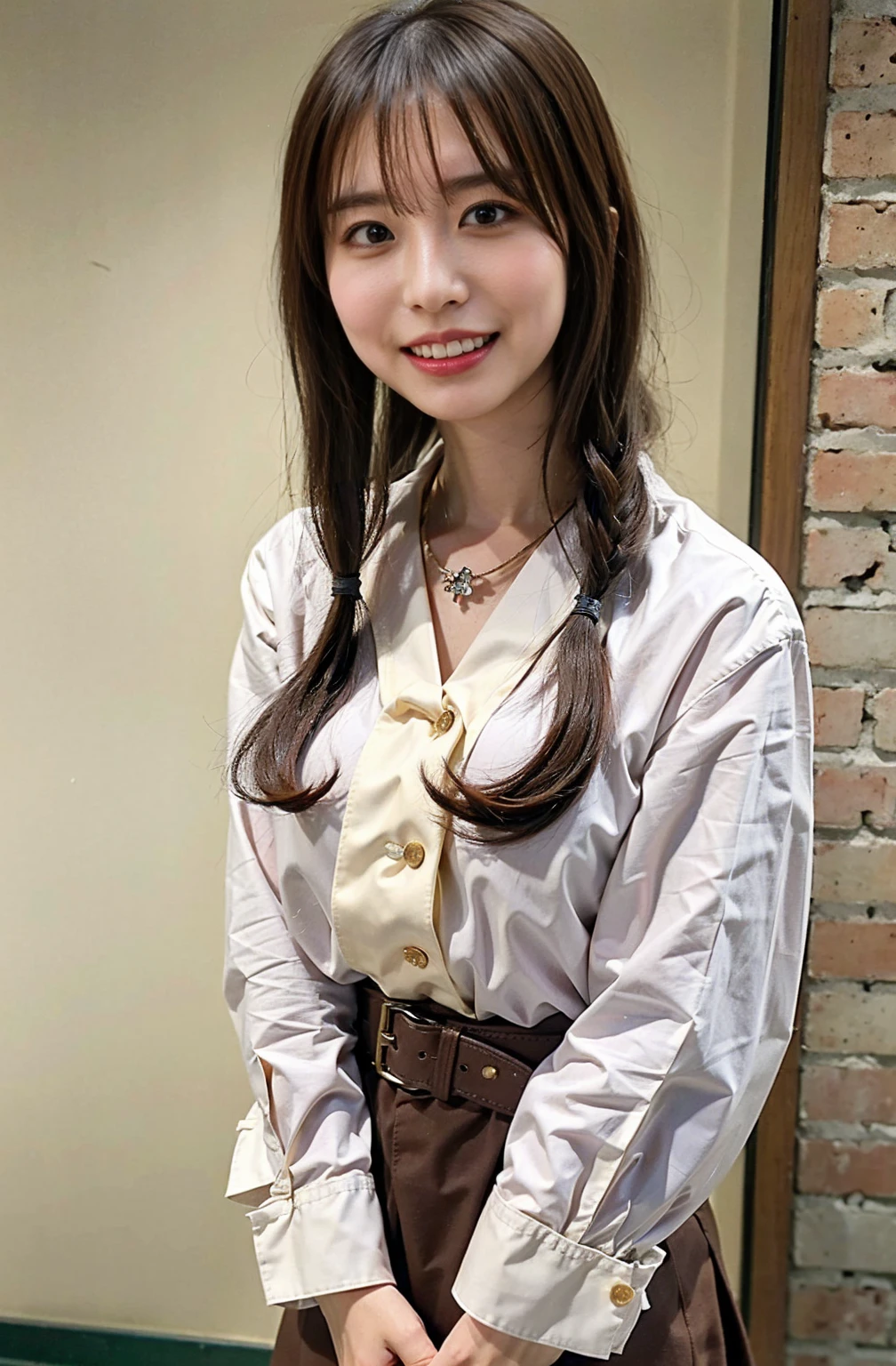 （（Cream hair color、砂浜でsmileで撮影:1.4））、Sleeveless、Outdoor shots、Cute clothes、Tie your hair、Cream hair color、Leather Belt、Her huge breasts are obvious even through her clothes..、Small earrings、Light brown hair color、Tie your hair:1.4））、Shiny Hair、Light beige hair color、Background Blur、Braid only the front hair、Light brown hair、｛｛Cowgirl Shot｝｝、（（Close-up shot from the waist up、Big Breasts:1.4））、Big Breasts、にっこりsmile、Silk clothing、服からでも分かるBig Breasts、Braid only the front hair、Cowboy Shot、A gorgeous white collared silk shirt and a brown skirt、Elegant attire、Luxury Bags、素敵なsmile、（（Revealing clothing））、Full body photo、ring、Short skirt、Tuck your hair behind one ear、Silver Necklace、smile、 Elegant ponytail、Caustics、Highly detailed photos、Very beautiful and ideal short hair、Big Breasts、Super no makeup、(8K、RAW Photos、Highest quality、masterpiece:1.2)、(Realistic、Realistic)、1 Girl、((Big Breastsショートヘア、Looking into the camera:1.4))、Hair blowing in the wind
