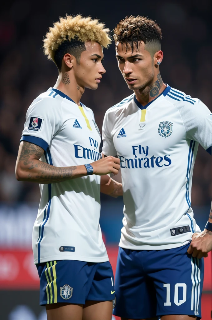 Create Neymar junior and Cristiano Ronaldo talking 