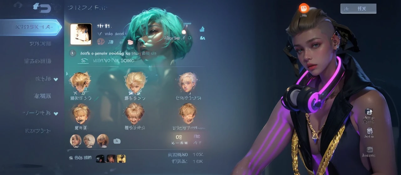 a 20 yo woman, blonde, (hi-top fade:1.3), dark theme, soothing tones, muted colors, high contrast, (natural skin texture, hyperrealism, soft light, sharp)