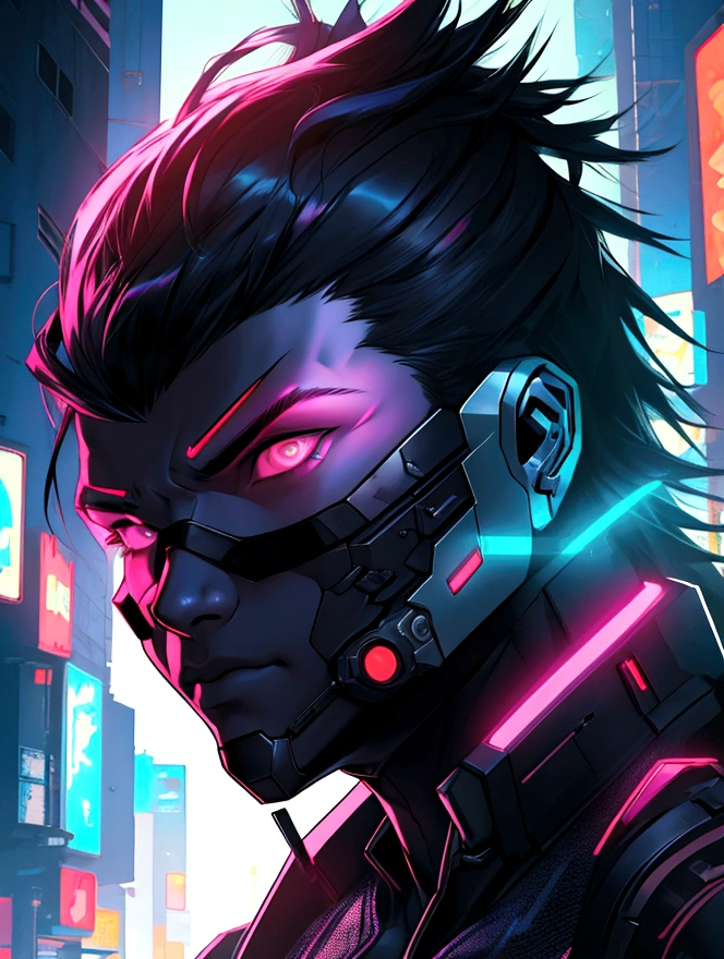Change background cyberpunk handsome boy, realistic face, 8k, ultra realistic, Not change hair and face