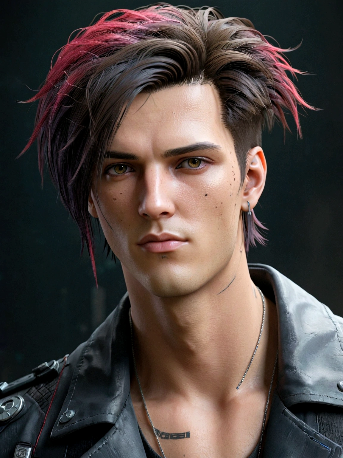 Change background cyberpunk handsome boy, realistic face, 8k, ultra realistic, Not change hair and face