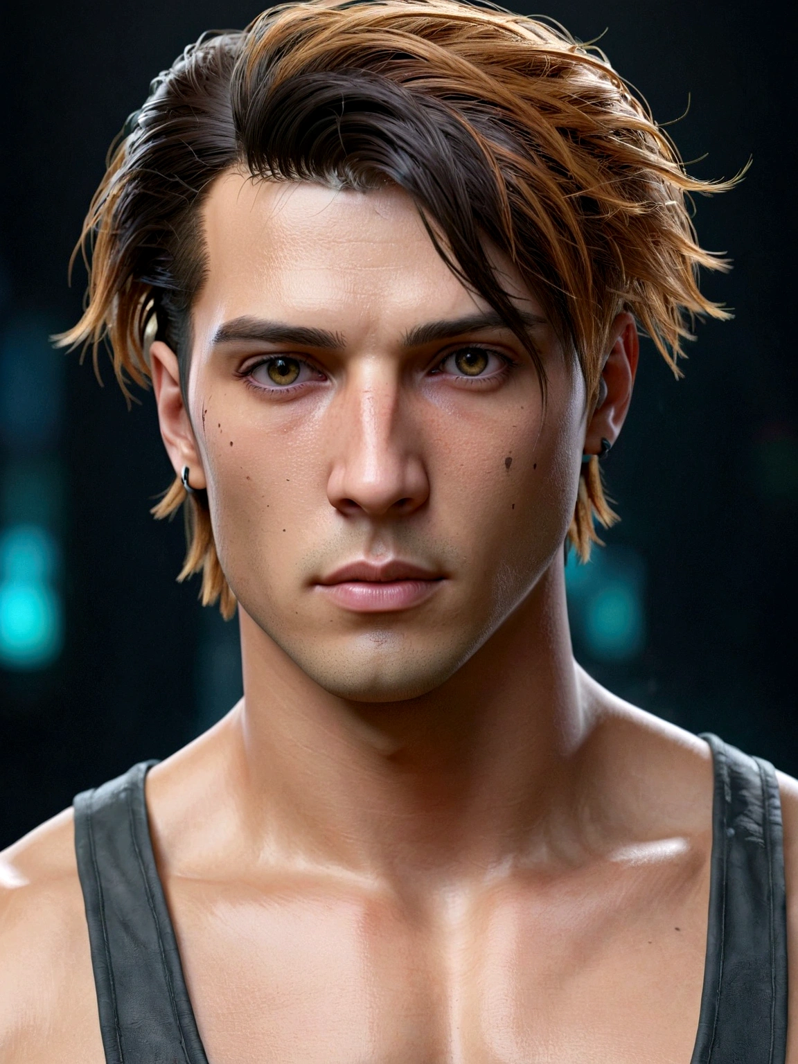 Change background cyberpunk handsome boy, realistic face, 8k, ultra realistic, Not change hair and face
