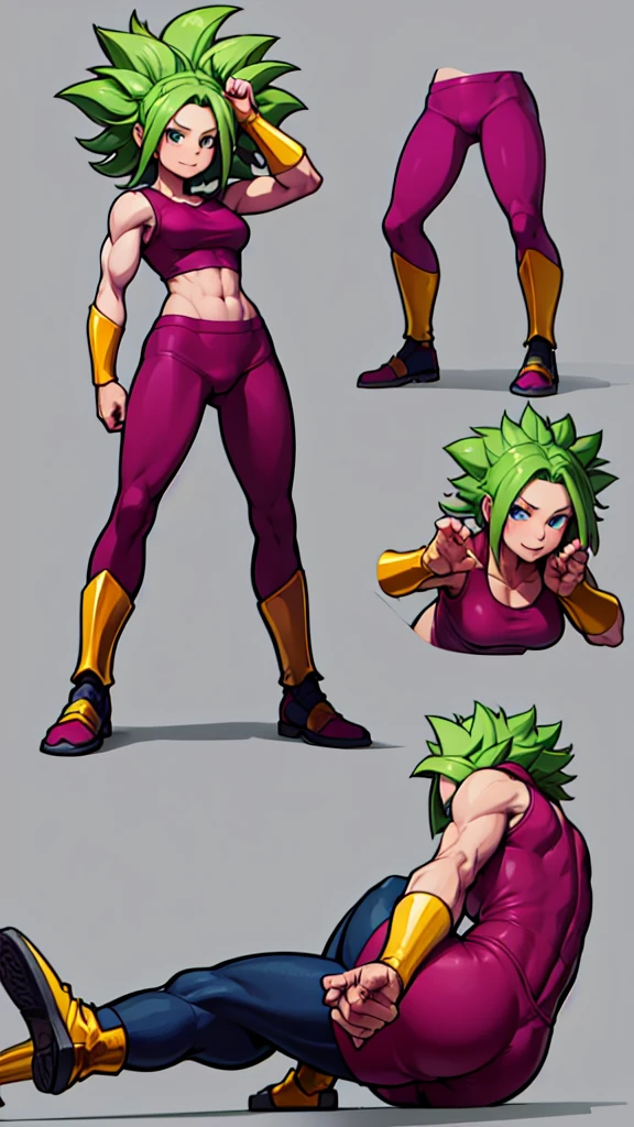 Kefla ,
Solo . Fullbody . Simple background , multiple view , Fitgirl , normal pose