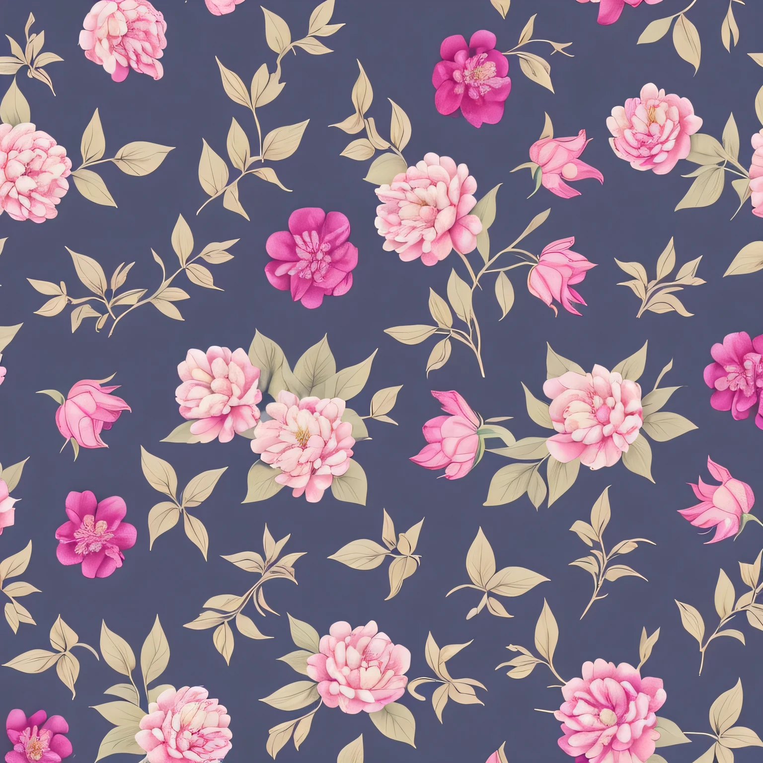 Generate image using prompt: Create a design with an elegant, watercolor-style floral pattern, featuring peonies, lilies, and other large blossoms in soft, blended hues