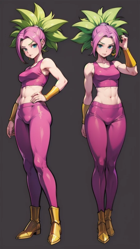 Kefla , 
Solo . Fullbody . Simple background , multiple view , Fitgirl , normal pose