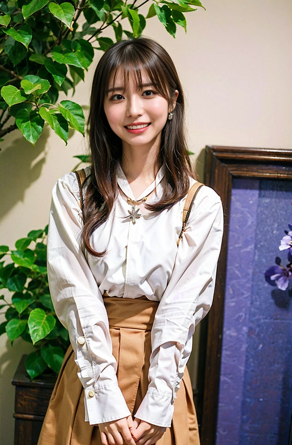 （（Cream hair color、砂浜でsmileで撮影:1.4））、Sleeveless、Outdoor shots、Cute clothes、Tie your hair、Cream hair color、Leather Belt、Her huge breasts are obvious even through her clothes..、Small earrings、Light brown hair color、Tie your hair:1.4））、Shiny Hair、Light beige hair color、Background Blur、Braid only the front hair、Light brown hair、｛｛Cowgirl Shot｝｝、（（Close-up shot from the waist up、Big Breasts:1.4））、Big Breasts、にっこりsmile、Silk clothing、服からでも分かるBig Breasts、Braid only the front hair、Cowboy Shot、A gorgeous white collared silk shirt and a brown skirt、Elegant attire、Luxury Bags、素敵なsmile、（（Revealing clothing））、Full body photo、ring、Short skirt、Tuck your hair behind one ear、Silver Necklace、smile、 Elegant ponytail、Caustics、Highly detailed photos、Very beautiful and ideal short hair、Big Breasts、Super no makeup、(8K、RAW Photos、Highest quality、masterpiece:1.2)、(Realistic、Realistic)、1 Girl、((Big Breastsショートヘア、Looking into the camera:1.4))、Hair blowing in the wind
