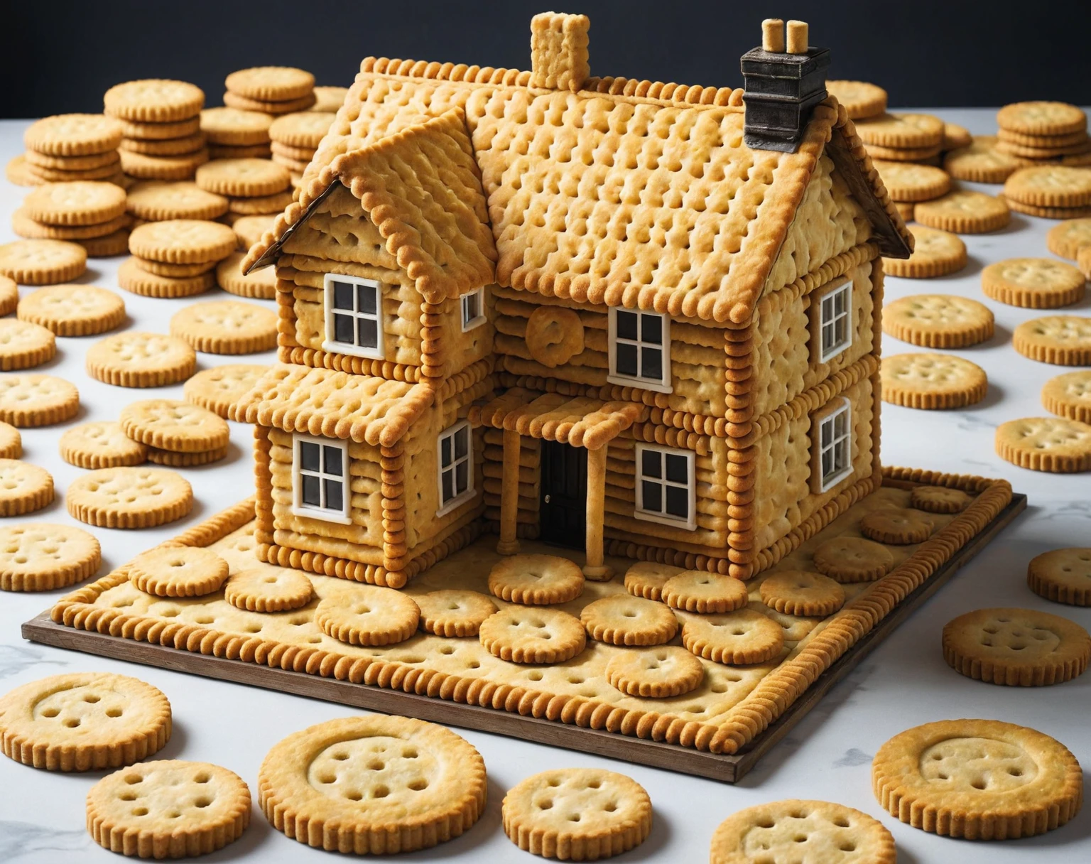 A house made from biscuits