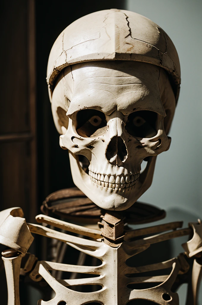 A skeleton with futurestic head