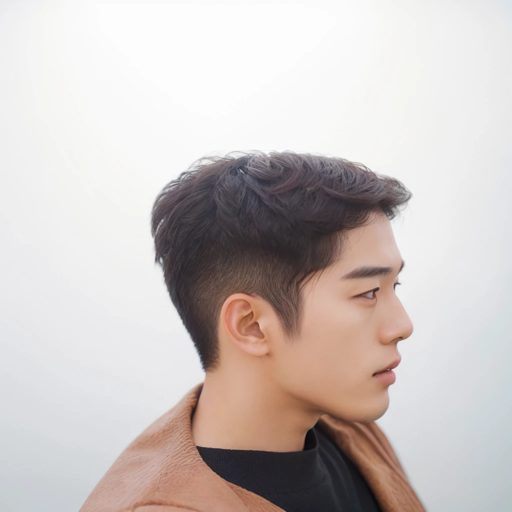 Best Quality, 8k, Masterpiece, (Portrait: 1.3), (photo realistic:1.4), (hyper realistic:1.4), Sharp Focus, looking at viewer, (smoother lighting:1.1), (increase cinematic lighting quality:0.9), realistic lighting, backlighting, light on face, ray trace, (brightening light:1.2), (Increase quality:1.4), sharp detail, (best quality real texture skin:1.4), finely detailed eyes, black_eyes, finely detailed face, 25 year old Korean man
