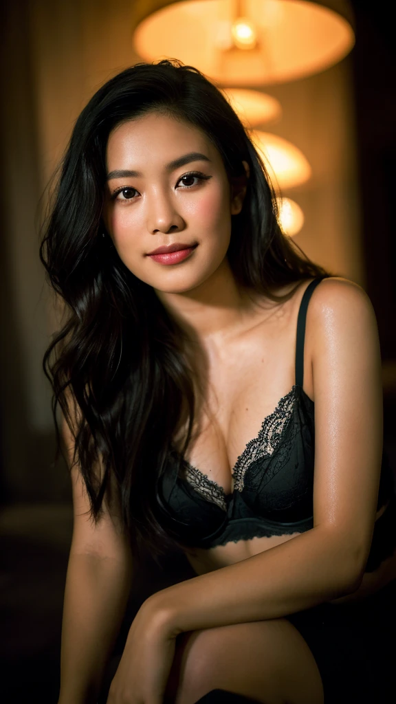 highest quality, epic realistic, ((in the pitch black darkness :1.4)), ((portrait:1.5)),(background: dark ) high contrast ,glorious picture, lowest lux, lighting face, she's comfortable, wearing lingerie, looks incredible, (8k, Raw photo, Highest quality),(epic realistic:1.5), a woman, face,(detailed eyes:0.8),(looking at the camera:1.4), (Highest quality), ( high contrast, deep shadows),Intricate details,cinematic,((skin:1.4)), (long dark hair:1.3), long hair, messy ,(Hdr:1.5),Detailed, colors, Superior quality, Masterpiece, Raw Photo (20-year-old, looking at viewer), beautiful, (wearing underwear,), perfect, natural, perfect composition, portrait, perfect face, smiling expression, Captivating eyes, Bright details, Tight lips, (High Skin Detail),, (blue tint: 0.6), (sale: 0.8), (bloody: 0.7), Key lighting , (backlight: 0.5), Medium depth of field, Canon 5d, 50mm lens, f/4 apertures, (Ultra-detailed, Complex detail), sharp focus, soft colors, 8k, Absurd, 80mm, dark background, photography, smiling, pinay, filipina, medium , ipen legs