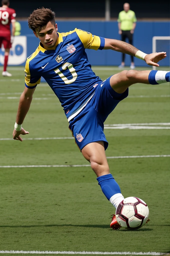 jeune homme qui joue au football, 