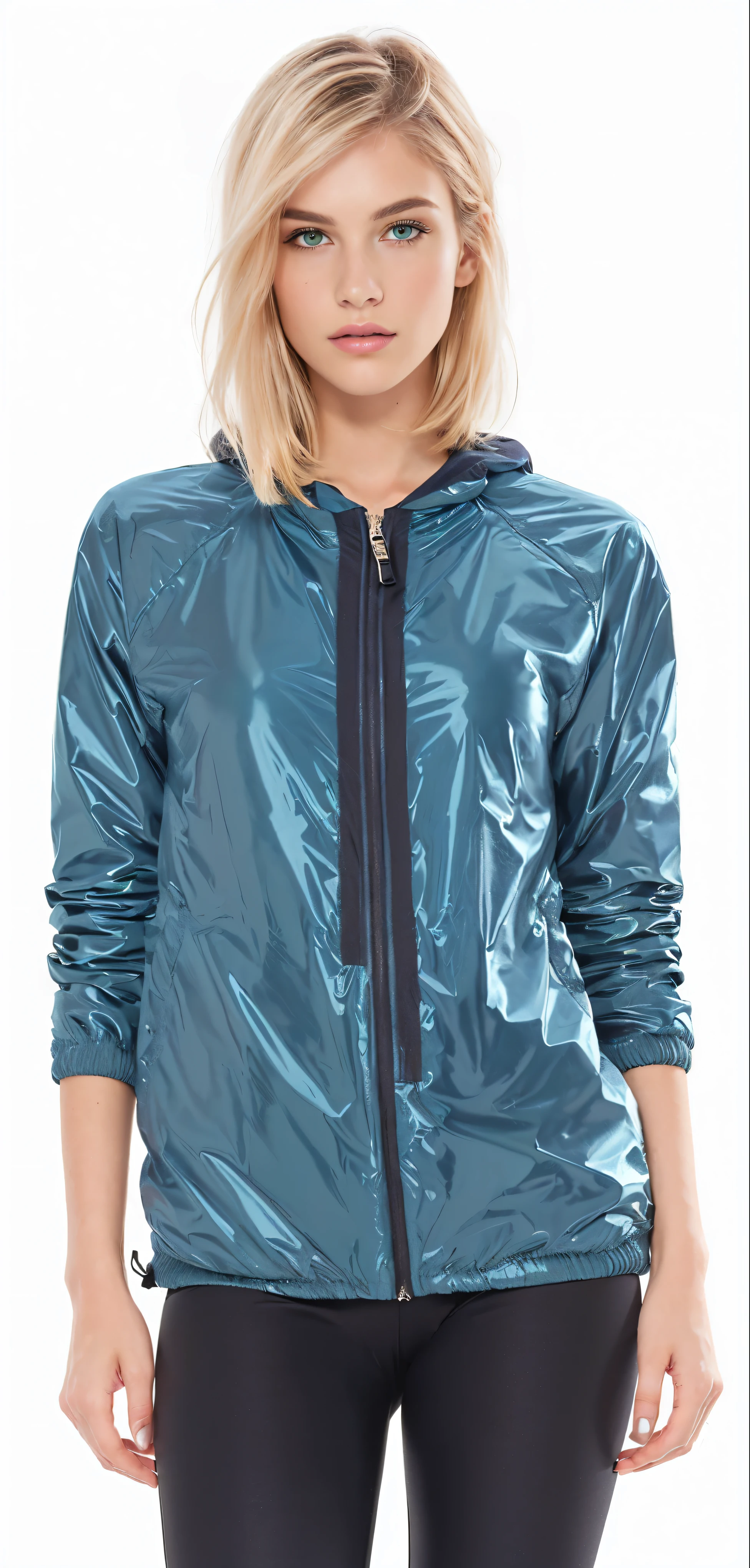 a woman wearing a shiny green jaqueta and black leggings, jaqueta, harmony blue jaqueta, blue jaqueta, green colored bomber jaqueta, Hodie Mihi Cras Tibi, medium poly, in teal clothes, f / 2 0, f/4, f / 4, sports jaqueta, brilhante brilhante reflexivo, cyber future jaqueta, f/2, f / 2, Wet appearance