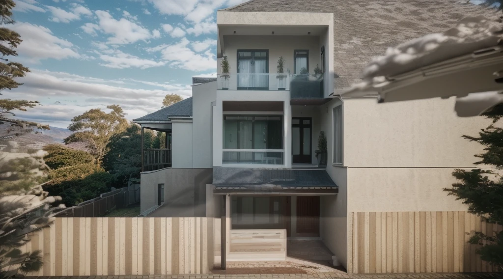 exterior house,beautiful landscape,RAW photo, 8k uhd, dslr, soft lighting, high quality, film grain, Fujifilm XT3,masterpiece,