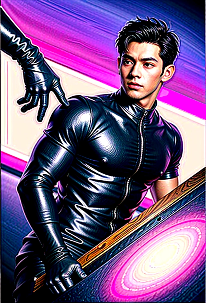 High quality two men in love 20years old,a daddy,tight black shiny suit sit down,k hd,in the office,muscle, gay ,black hair,asia face,masculine,strong man,the boss is,handsome,sex,leather gloves,lecherous dad,look straight ahead,Dad is erection