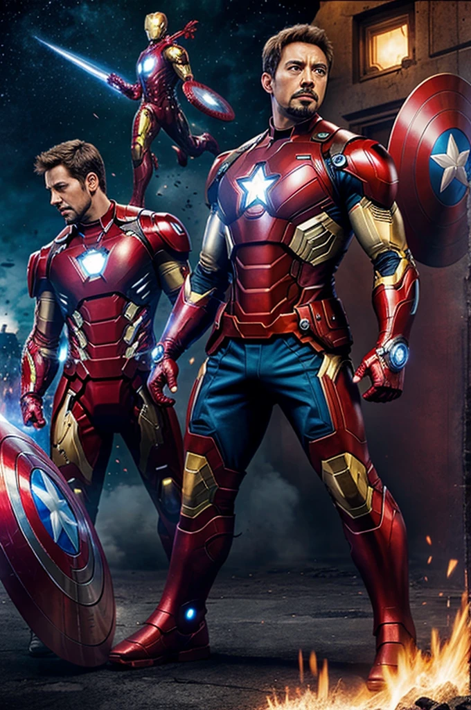 All marvel avengers in one picture Captain America And Iron man Should be big