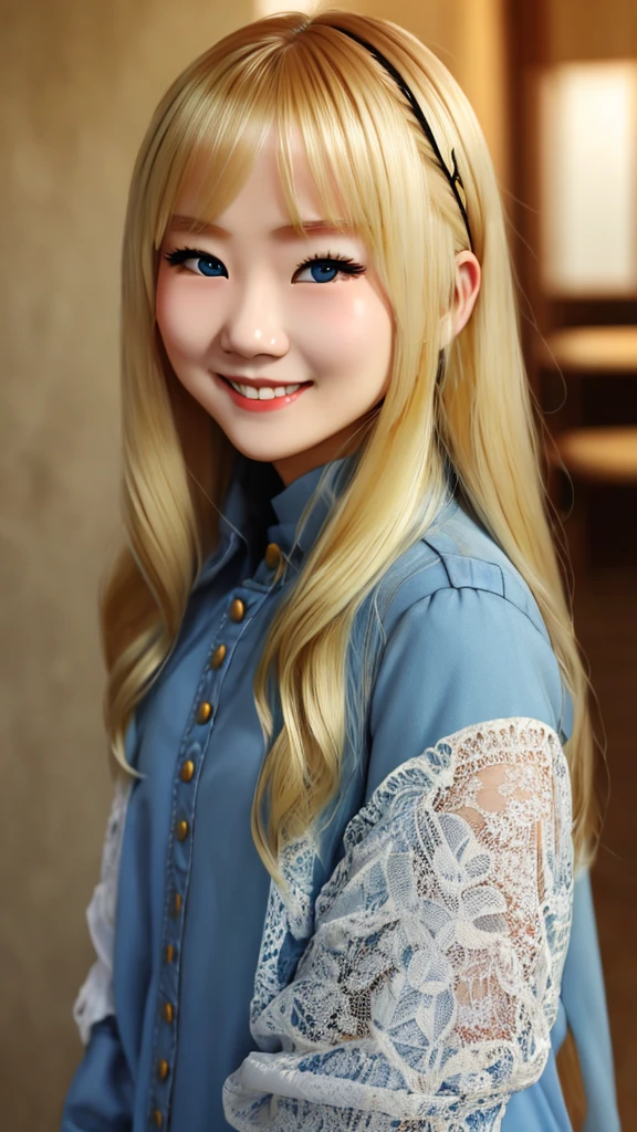 Real、Satan、A beautiful blonde-haired, blue-eyed woman in her twenties、Full Body、Smile eerily、8K