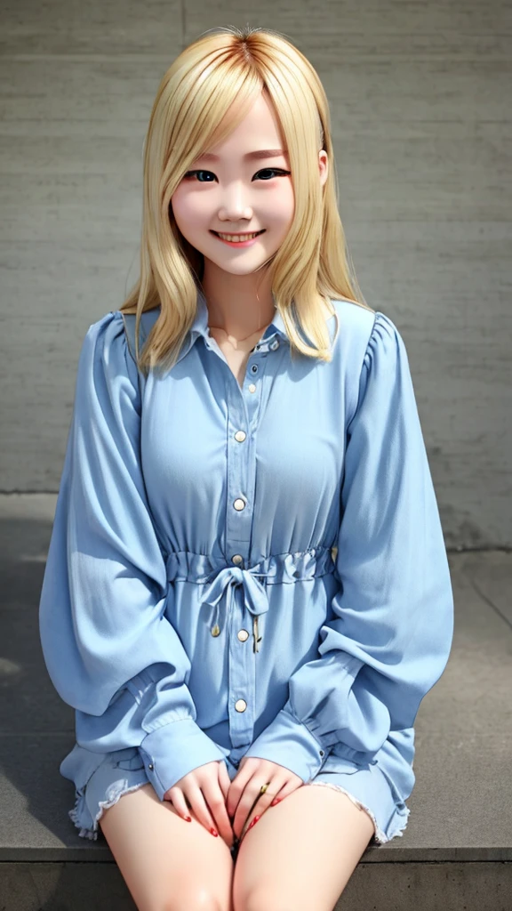 Real、Satan、A beautiful blonde-haired, blue-eyed woman in her twenties、Full Body、Smile eerily、8K