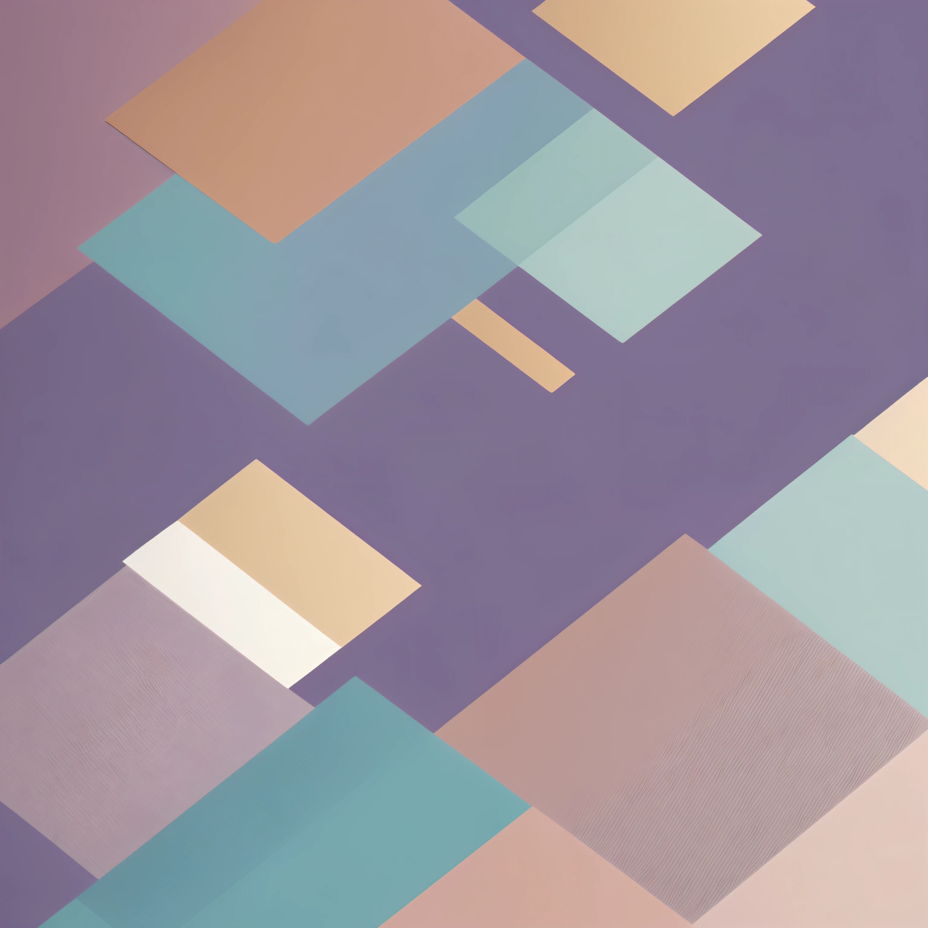 "Create a minimalist design featuring simple geometric shapes and lines in soft pastel colors with metallic accents, including a small, discreet logo or text."