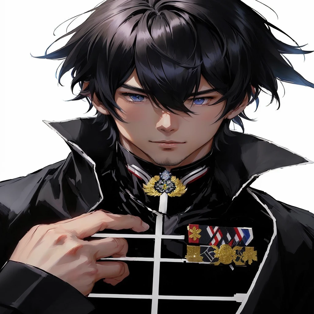 Anime - Stylish images of men in uniforms with medals., Inspired by Okumura Masanobu, Shigenori Zoejima illustration, call anime style, Important anime art, Detailed anime character art, male anime characters, Okata Kazuto, Inspired by Yamagata Hiro, Handsome Japanese demon boy, Kazuya Tsurumaki ความคมชัดสูงสุด, Anime - Stylish images of men in uniforms with medals., Inspired by Okumura Masanobu, Shigenori Zoejima illustration, call anime style, Important anime art, Detailed anime character art, male anime characters, Okata Kazuto, Inspired by Yamagata Hiro, Handsome Japanese demon boy, Kazuya Tsurumaki , blue eyes , Details of the veil , luxurious veil