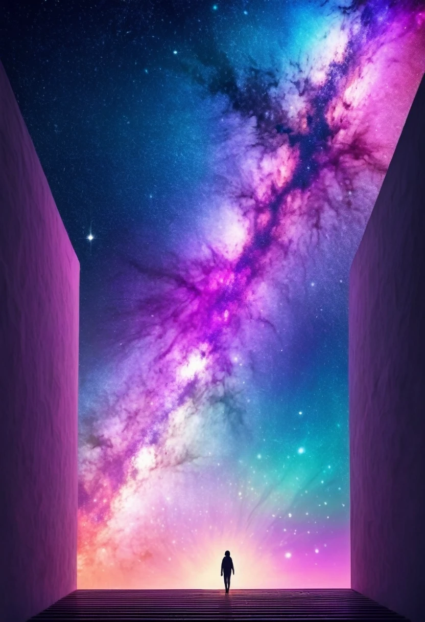 Dreamy space,Colorful light,Space through light,Art style,pictorial,poster