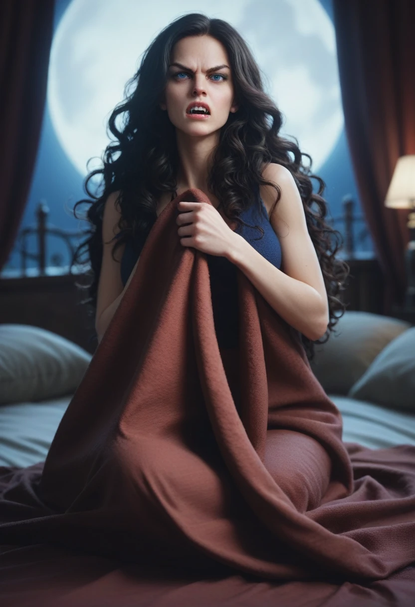 score_9, score_8_up, score_7_up, score_6_up, (rating: safe:1.5), 1girl, solo, (black_hair:1.5), wavy_hair, blue_eyes, looking_at_viewer, curly_hair, sitting, seiza, lips, sheet, (night:1.3), cxqz8r, bed, (skinny:1.3), (pale_skin:1.2), (open_mouth:1.3), parted_lips, (oral_invitation:1.2), (fangs:1.4), (furious:1.4), (angry:1.5), (holding:1.2), (holding_sheet:1.3), (hair_censor:1.5), (hair_over_breasts:1.4), (hair_over_one_breast:1.5), (very_long_hair:1.5), (nude_cover:1.3), (under_covers:1.4)