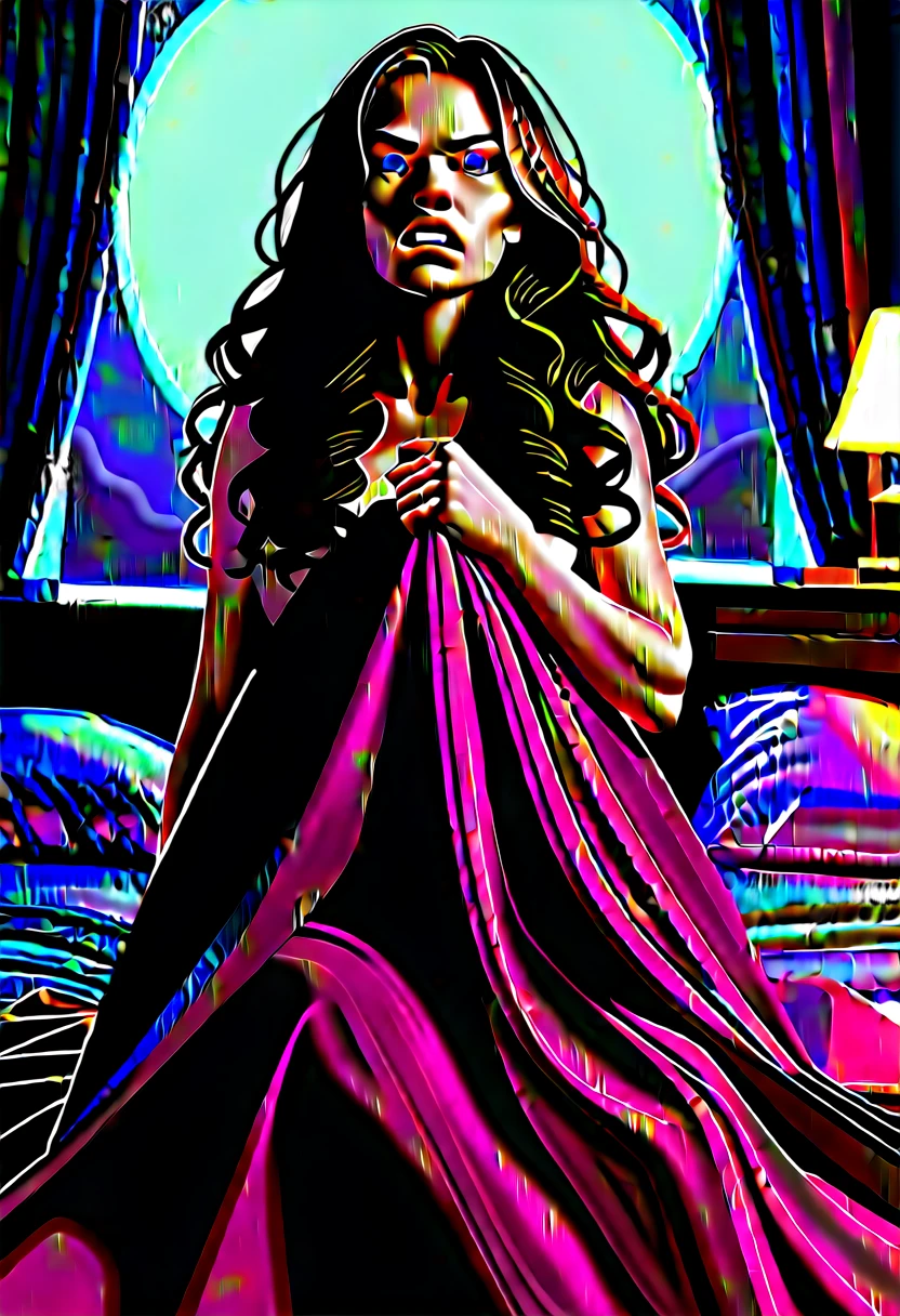 score_9, score_8_up, score_7_up, score_6_up, (rating: safe:1.5), 1girl, solo, (black_hair:1.5), wavy_hair, blue_eyes, looking_at_viewer, curly_hair, sitting, seiza, lips, sheet, (night:1.3), cxqz8r, bed, (skinny:1.3), (pale_skin:1.2), (open_mouth:1.3), parted_lips, (oral_invitation:1.2), (fangs:1.4), (furious:1.4), (angry:1.5), (holding:1.2), (holding_sheet:1.3), (hair_censor:1.5), (hair_over_breasts:1.4), (hair_over_one_breast:1.5), (very_long_hair:1.5), (nude_cover:1.3), (under_covers:1.4)