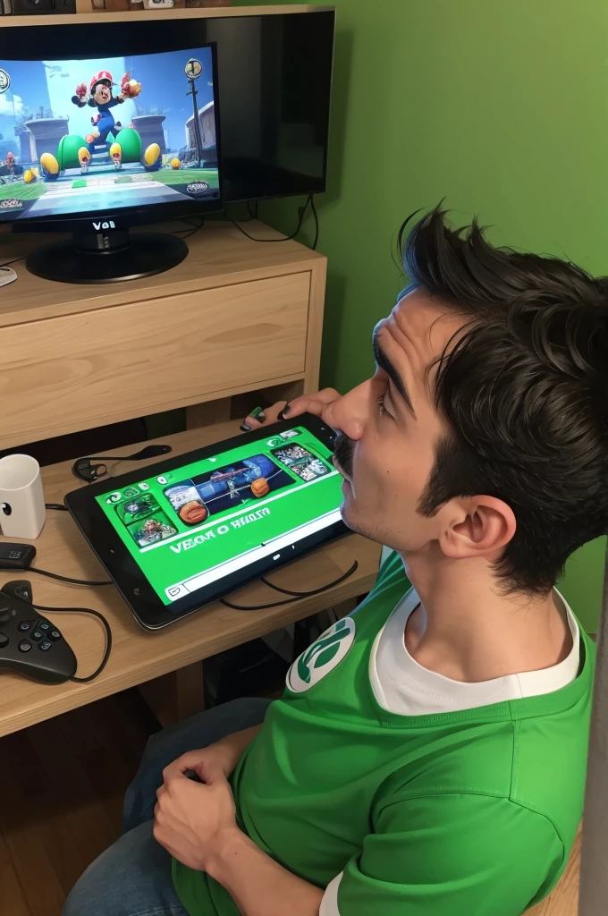 Luigi playing video games 🎮