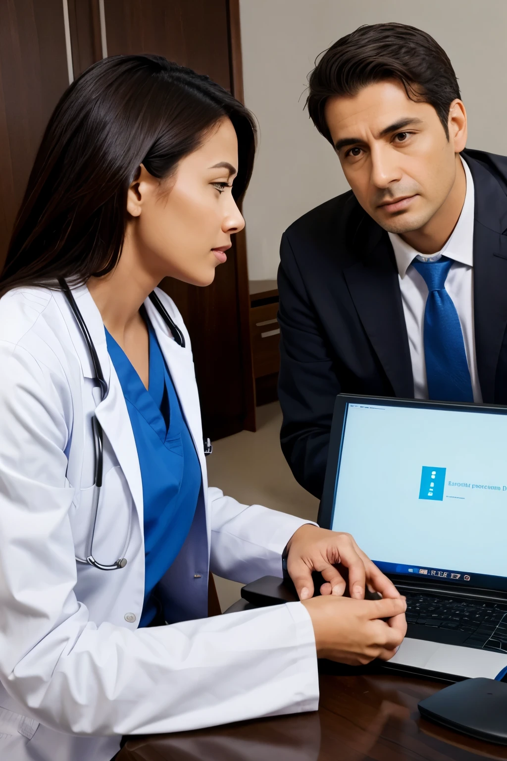 Psychiatrist doctor talking to a patient 