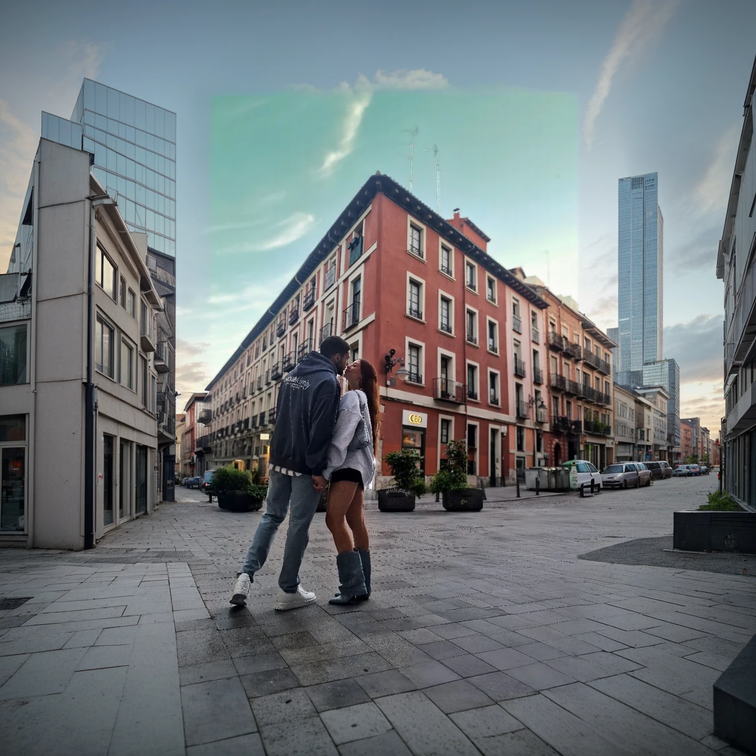 Realistic landscape, Buildings, urban, modern