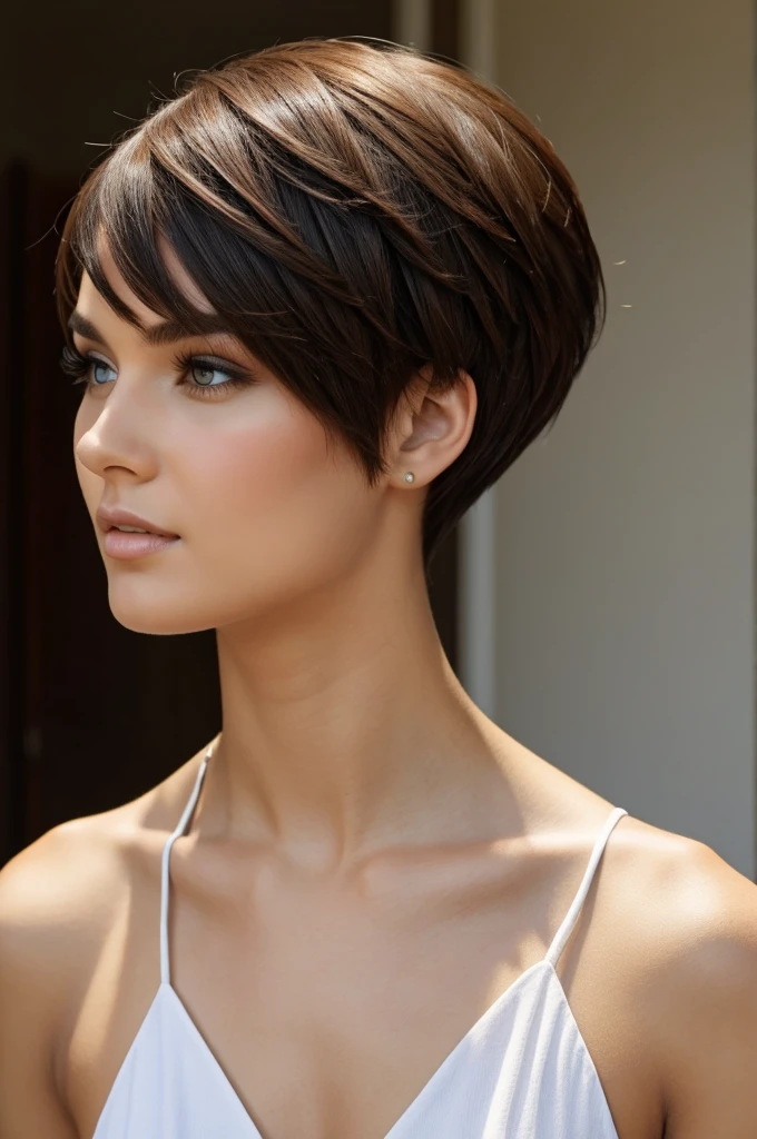 Beautiful model with a spectacular haircut