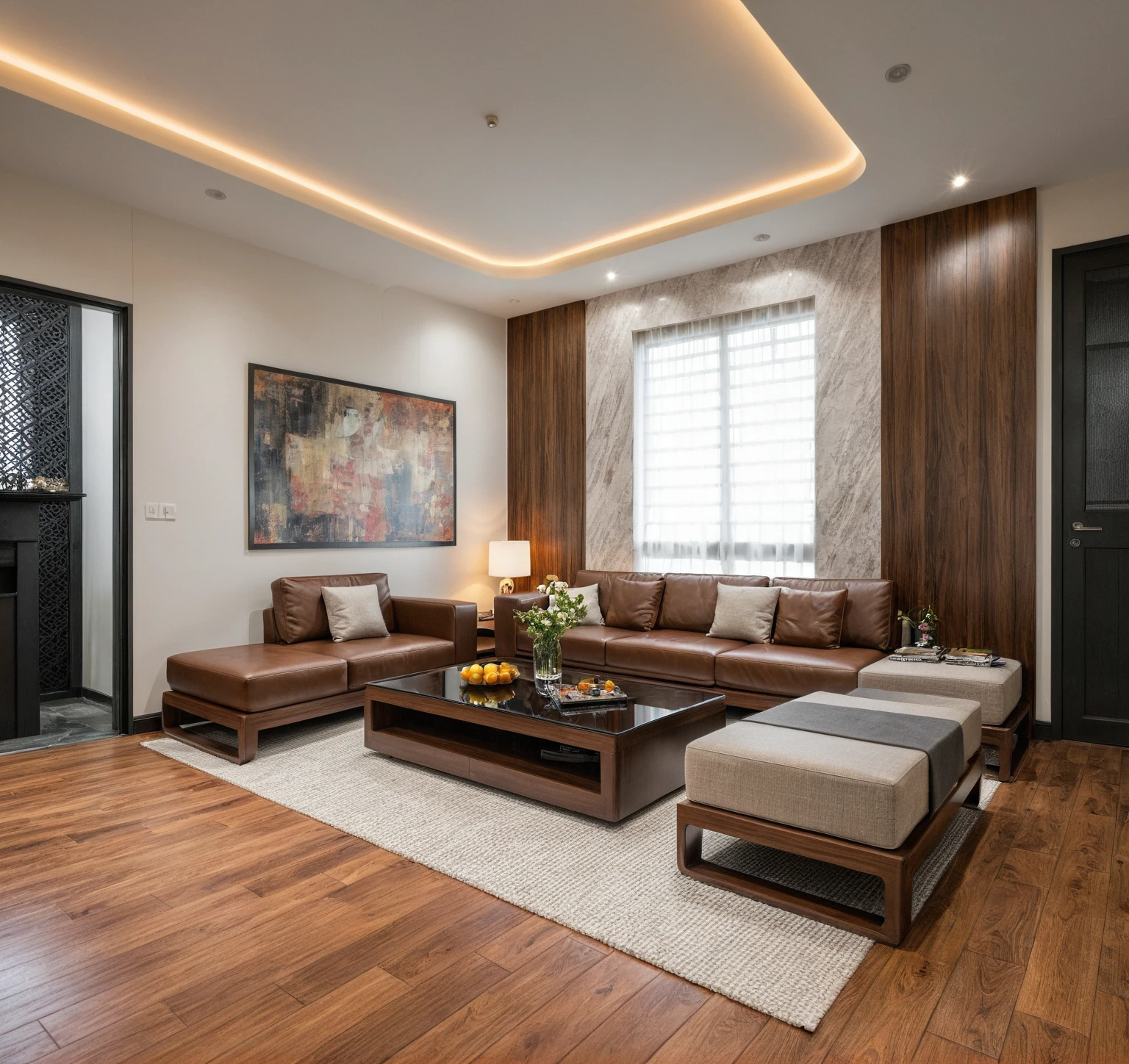 Raw photo,Masterpiece, high quality, best quality, authentic, super detail,
interior, indoors, living style modern, Walnut wood furniture, sunlight,
, (daylight:1.1), vivid colour, (realistic:1.2),