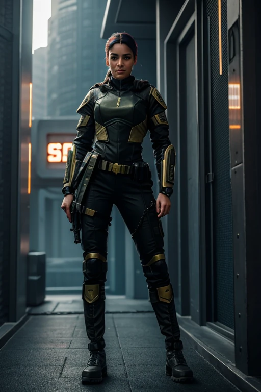 female soldier | futuristic cyberpunk | medieval solarpunk