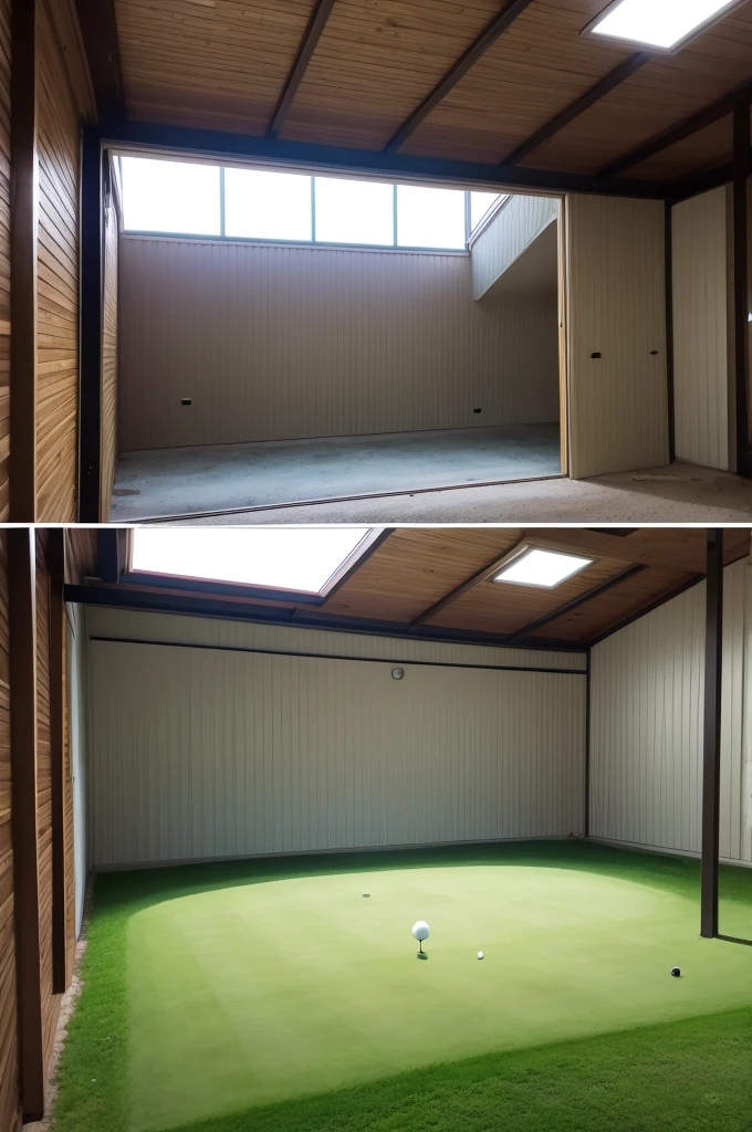 House with golf in the garage