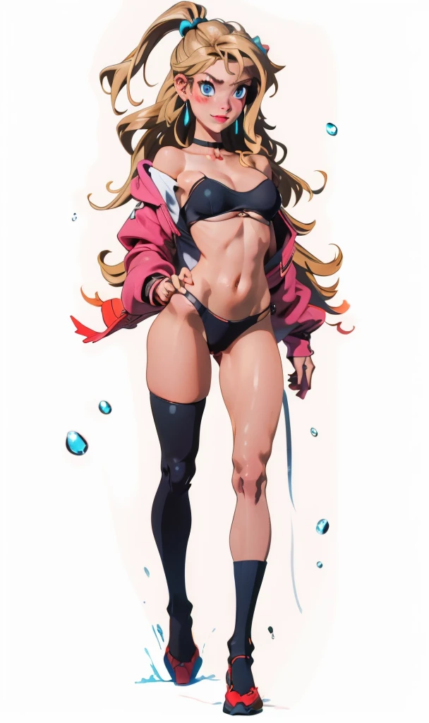 (best quality, hight resolution, Ultra-detail, realisti:1.37),(art station)Sexual atmosphere,fully nacked, stripper, dancing ,visible pubes, seductive smile, lustfull,bare breasts, blonde hair, big tits, visible aerola , perfect ,, blue eyes, , Girl, flush, , sweating, wet skin, Drops of water all over the body, naked tits, wide hips, tight ass, sichtbarer Warzenhof, Big Areola, Water drops on the skin, sexy Pose, Red lips,