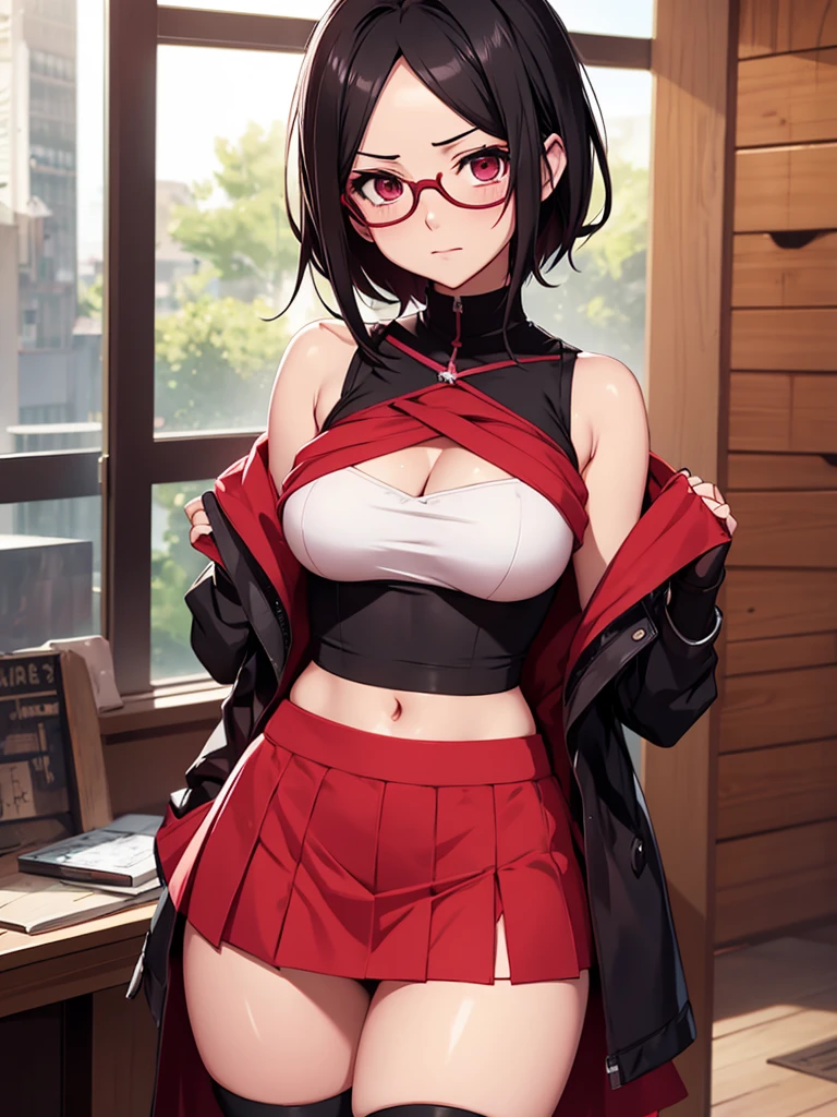 Sarada Uchiha Bra Mini Skirt Blushes