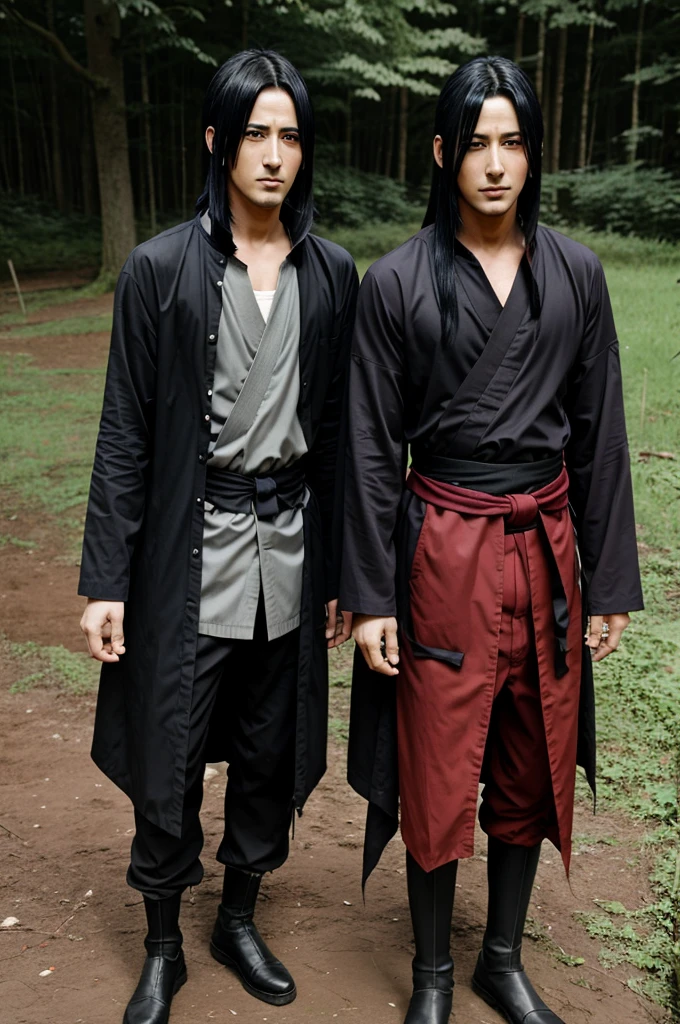 Itachi uchiha and madara uchiha standing in battel ground